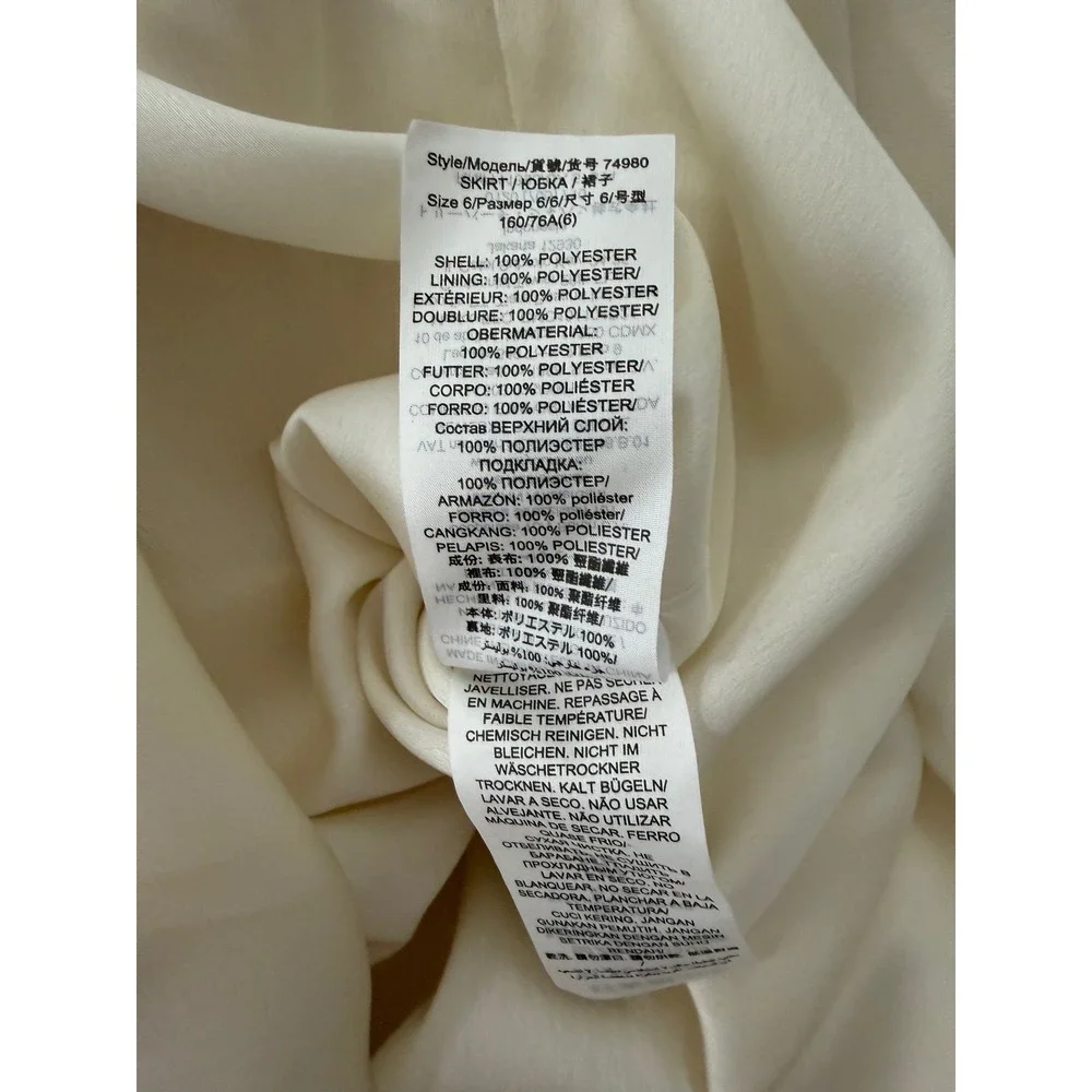 Tory Burch Sunburst Cream Pleated Handkerchief Hem Midi Skirt 74980 Womens Sz 6‎